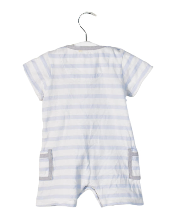 A Blue Short Sleeve Rompers from Chateau de Sable in size 3-6M for boy. (Back View)