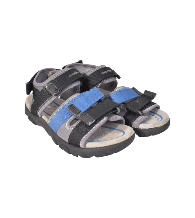 A Blue Sandals from Geox in size 6T for boy. (Back View)