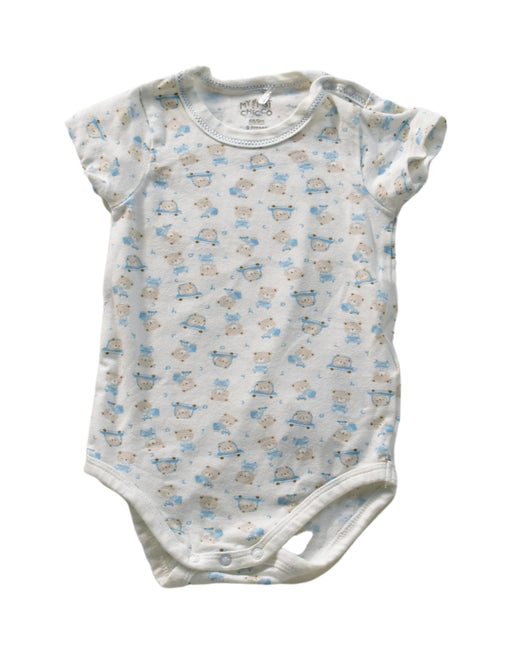A White Short Sleeve Bodysuits from Chicco in size 6-12M for boy. (Front View)