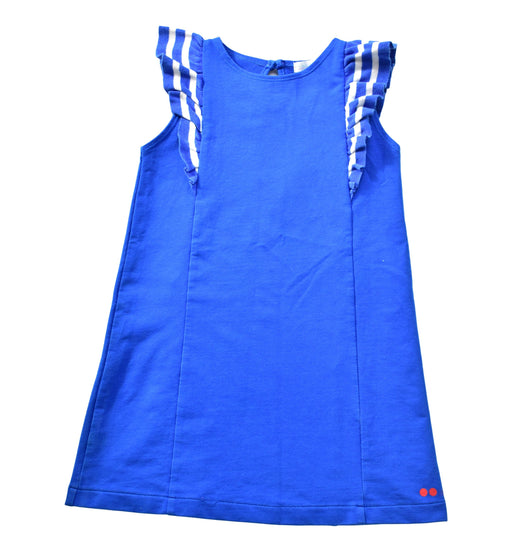 A Blue Sleeveless Dresses from Oaks of Acorn in size 4T for girl. (Front View)