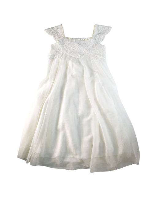 A White Short Sleeve Dresses from Monsoon in size 6T for girl. (Front View)