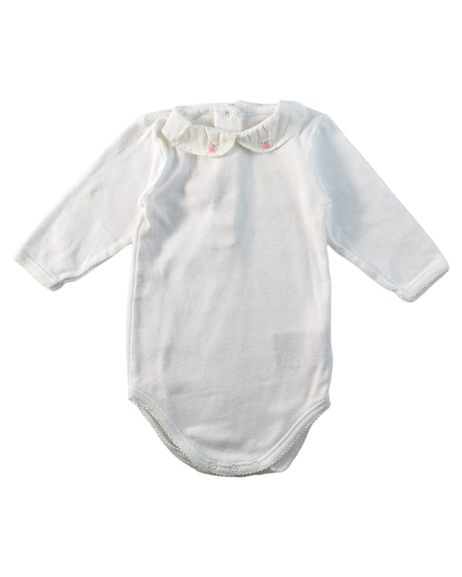 A White Long Sleeve Bodysuits from Bonpoint in size 3-6M for neutral. (Front View)