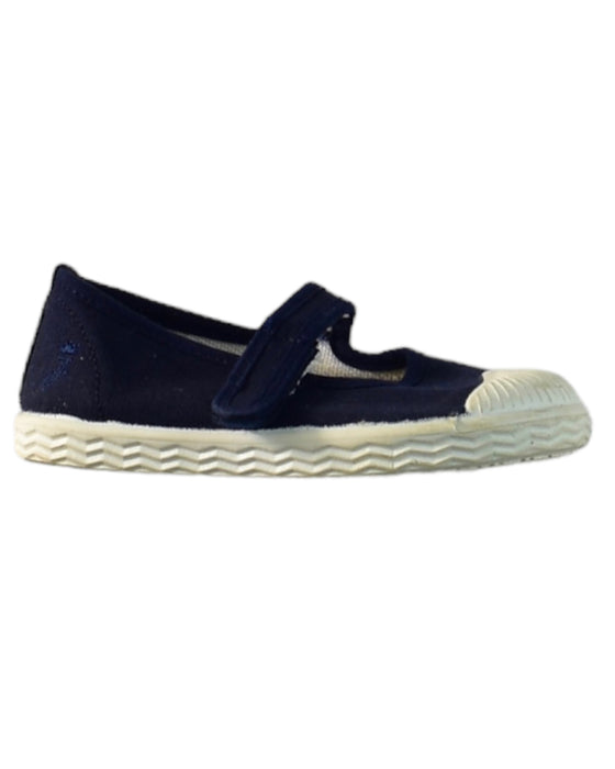 A Navy Sandals from Jacadi in size 18-24M for neutral. (Front View)