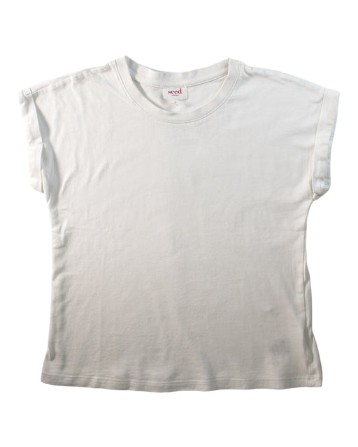 A White Short Sleeve T Shirts from Seed in size 9Y for girl. (Front View)