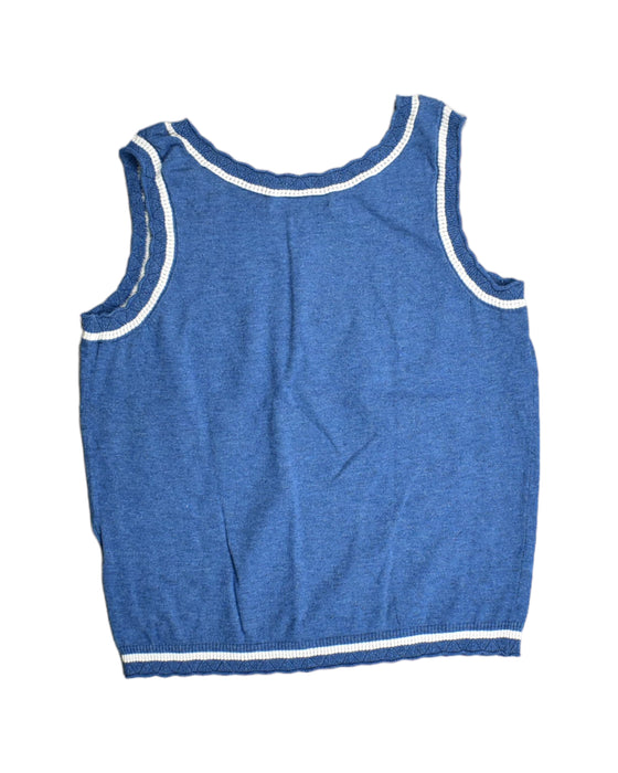 A Blue Sleeveless Tops from Bonpoint in size 14Y for girl. (Back View)