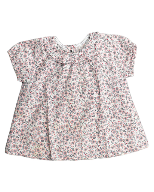 A White Short Sleeve Tops from Petit Bateau in size 6-12M for girl. (Front View)