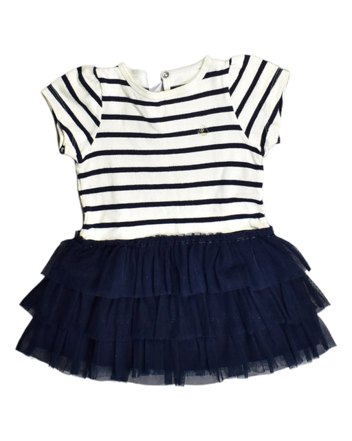 A White Short Sleeve Dresses from Petit Bateau in size 12-18M for girl. (Front View)