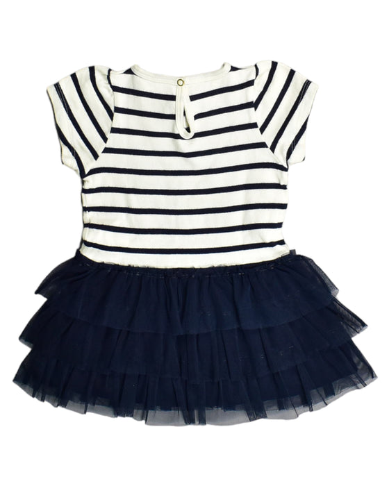 A White Short Sleeve Dresses from Petit Bateau in size 12-18M for girl. (Back View)