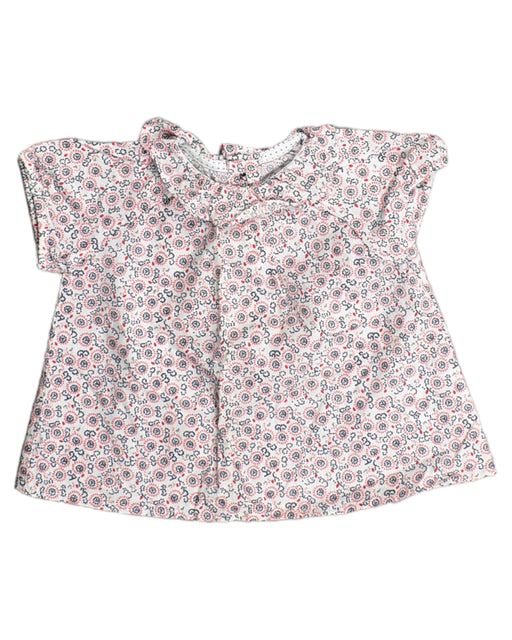 A White Short Sleeve Tops from Petit Bateau in size 3-6M for girl. (Front View)