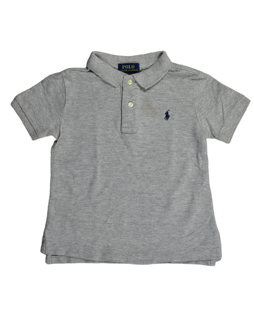 A Grey Short Sleeve Polos from Polo Ralph Lauren in size 2T for boy. (Front View)