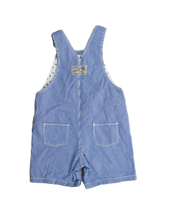 A Blue Overall Shorts from Petit Bateau in size 12-18M for boy. (Back View)