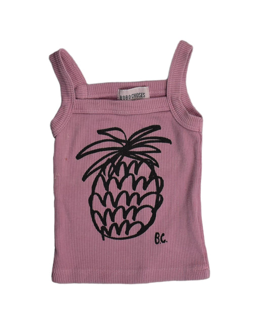 A Pink Sleeveless Tops from Bobo Choses in size 3-6M for girl. (Front View)