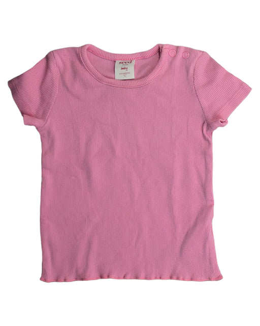 A Pink Short Sleeve Tops from Seed in size 6-12M for girl. (Front View)