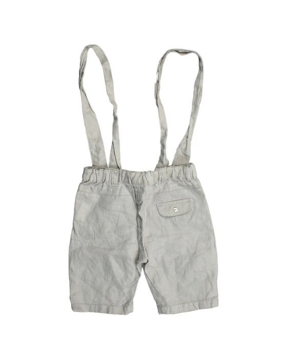 A White Overall Shorts from Tartine et Chocolat in size 12-18M for boy. (Back View)