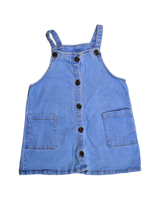 A Blue Overall Shorts from Seed in size 3T for girl. (Front View)