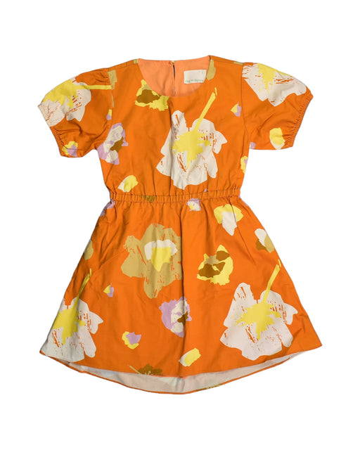 A Orange Short Sleeve Dresses from Our Mini Nature in size 7Y for girl. (Front View)