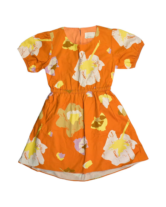 A Orange Short Sleeve Dresses from Our Mini Nature in size 7Y for girl. (Front View)