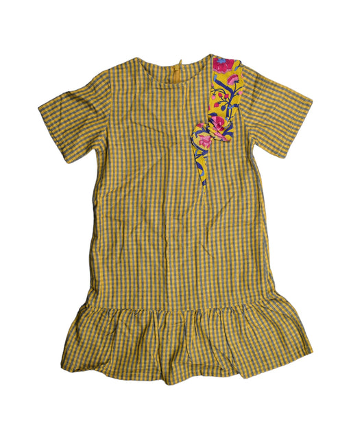 A Yellow Short Sleeve Dresses from Sea Apple in size 6T for girl. (Front View)