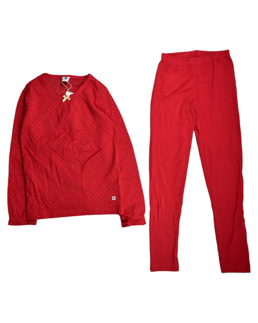 A Red Pyjama Sets from Petit Bateau in size 8Y for girl. (Front View)