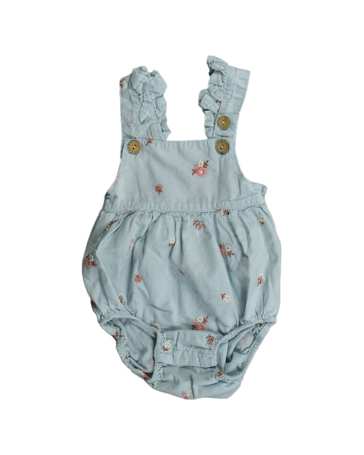 A Blue Overall Shorts from Purebaby in size 6-12M for girl. (Front View)