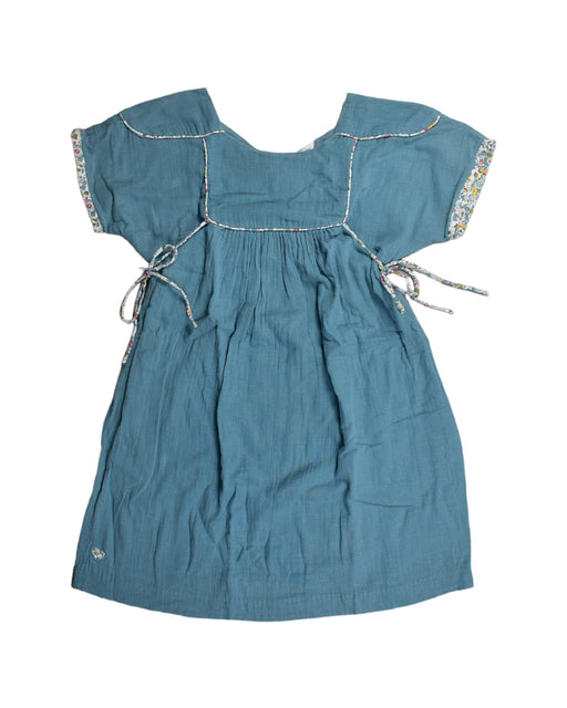 A Blue Short Sleeve Dresses from Chateau de Sable in size 8Y for girl. (Front View)