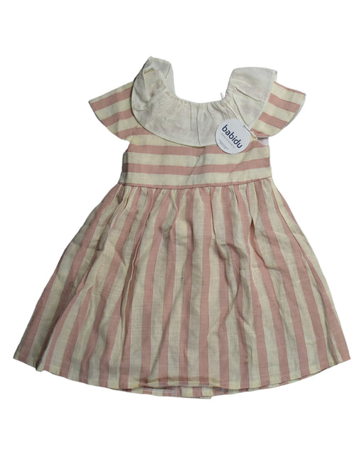 A White Short Sleeve Dresses from Babidu in size 3T for girl. (Front View)