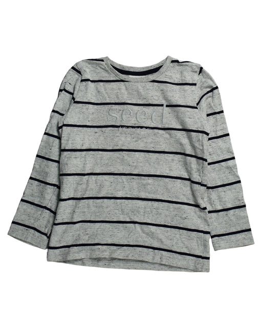 A Grey Long Sleeve Tops from Seed in size 6T for boy. (Front View)