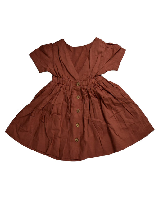 A Brown Short Sleeve Dresses from Chateau de Sable in size 18-24M for girl. (Front View)