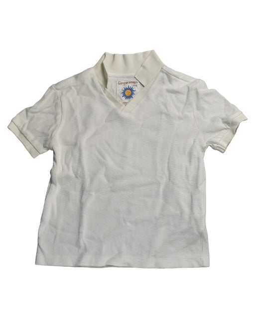 A White Short Sleeve Tops from Gingersnaps in size 6T for boy. (Front View)