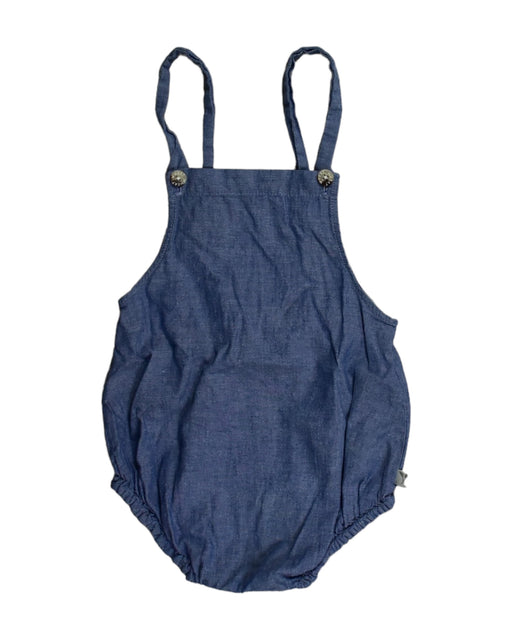 A Blue Overall Shorts from Wheat in size 6-12M for girl. (Front View)