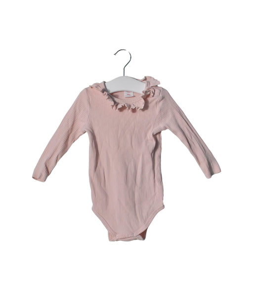 A Pink Long Sleeve Bodysuits from Seed in size 12-18M for girl. (Front View)