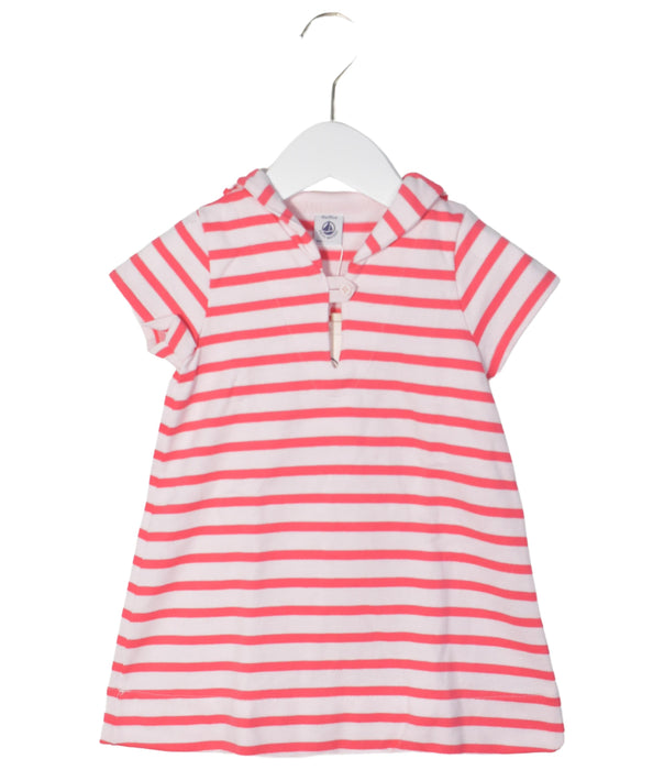 A Pink Short Sleeve Dresses from Petit Bateau in size 12-18M for girl. (Front View)