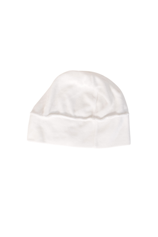 A White Beanies from Petit Bateau in size 0-3M for neutral. (Front View)