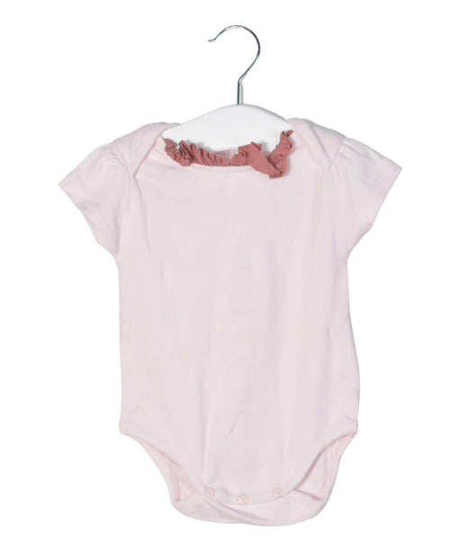 A Pink Short Sleeve Bodysuits from Chateau de Sable in size 3-6M for girl. (Front View)