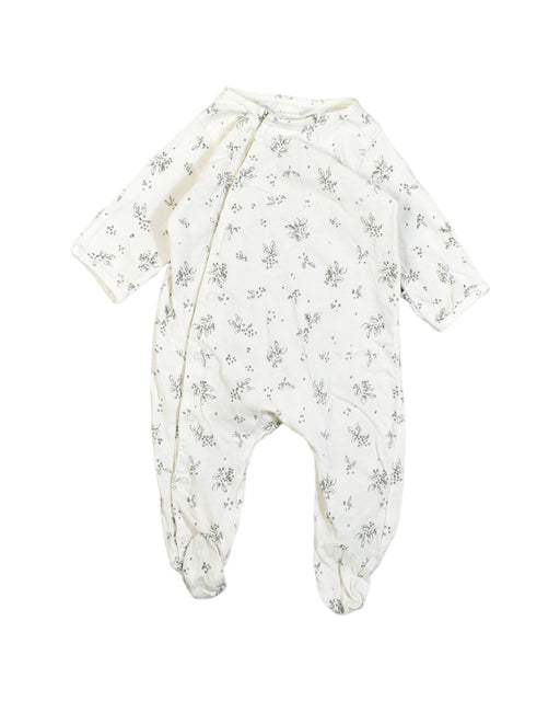 A White Onesies from Bonjour Little in size Newborn for boy. (Front View)