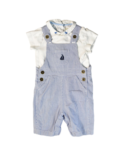A Blue Long Overalls from Jojo Maman Bébé in size 6-12M for boy. (Front View)