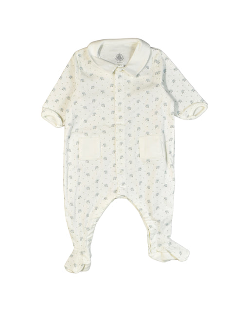 A White Jumpsuits from Petit Bateau in size 0-3M for boy. (Front View)