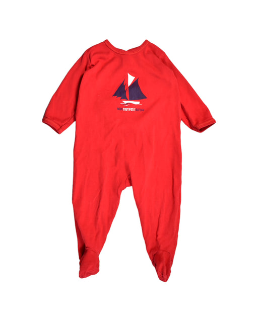 A Red Jumpsuits from Petit Bateau in size 6-12M for boy. (Front View)