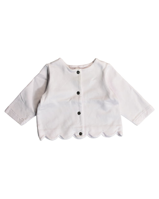 A White Cardigans from Jacadi in size 3-6M for girl. (Front View)