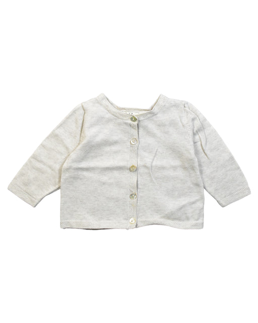 A White Cardigans from Natalys in size 3-6M for girl. (Front View)