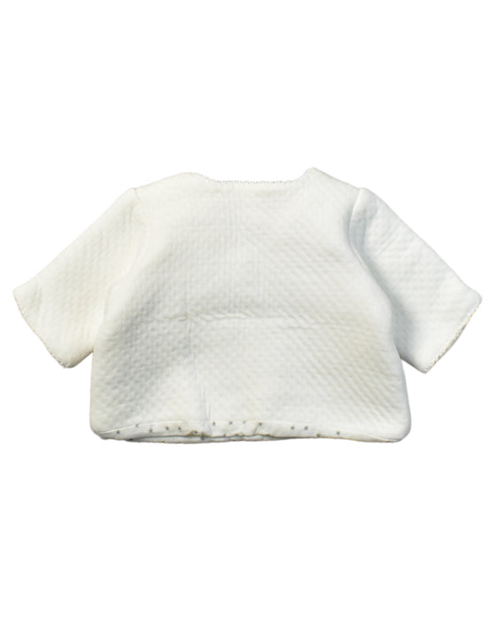 A White Long Sleeve Tops from Bout'Chou in size Newborn for girl. (Back View)