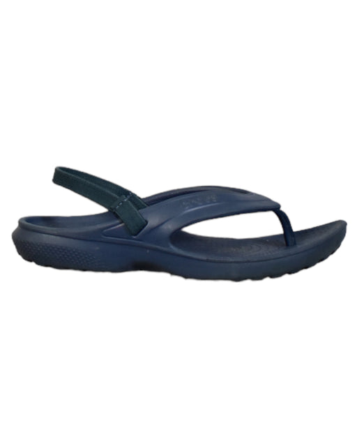 A Navy Sandals from Crocs in size 6T for boy. (Front View)