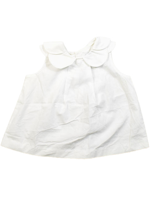 A White Sleeveless Tops from Jacadi in size 12-18M for girl. (Front View)