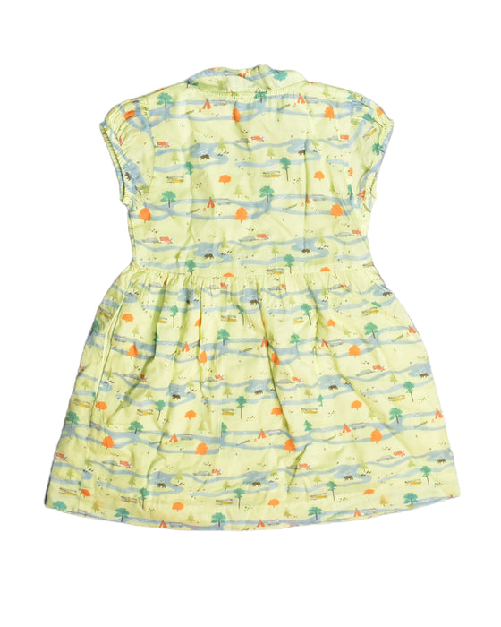 A Yellow Short Sleeve Dresses from Chateau de Sable in size 18-24M for girl. (Back View)