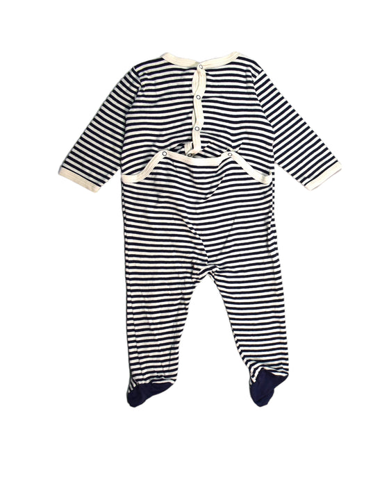 A Black Onesies from Petit Bateau in size 6-12M for girl. (Back View)