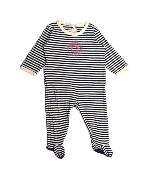 A Black Onesies from Petit Bateau in size 6-12M for girl. (Front View)