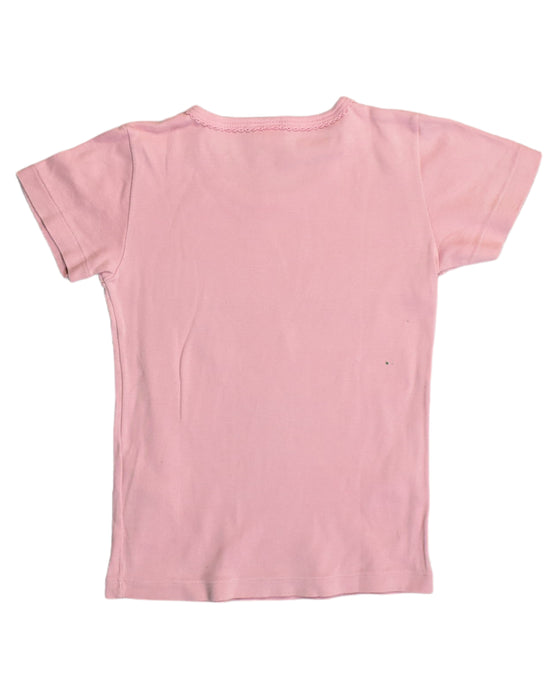 A Pink T Shirts from Petit Bateau in size 5T for girl. (Back View)