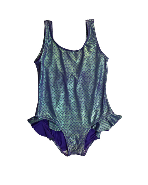 A Teal Swimsuits from Slipstop in size 7Y for girl. (Front View)