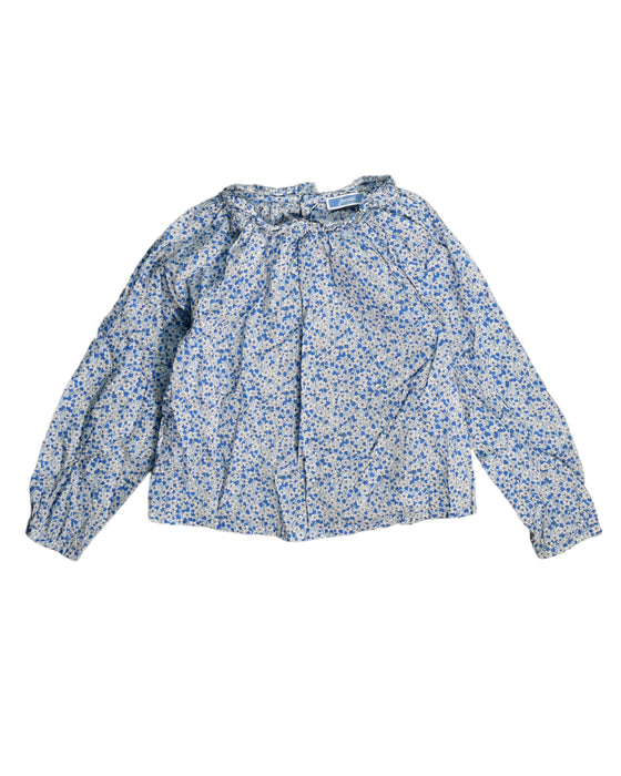 A Blue Long Sleeve Tops from Jacadi in size 4T for girl. (Front View)