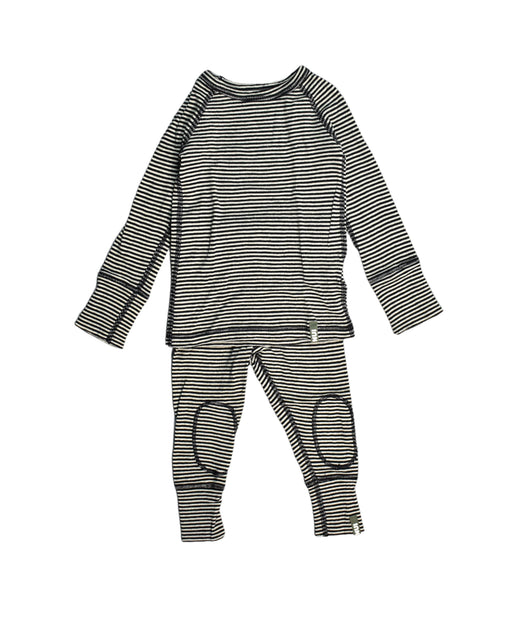 A Black Pyjama Sets from Nui Organics in size 12-18M for boy. (Front View)